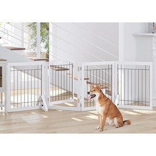 32 Inwire Gate 4 Panels, 32 Inch, Dog Gate, Freestanding Freestanding Wire Pet Gate ...