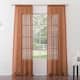 No. 918 Ladonna Crushed Texture Semi-Sheer Rod Pocket Curtain Panel, Single Panel - 50x95 - Sienna Orange