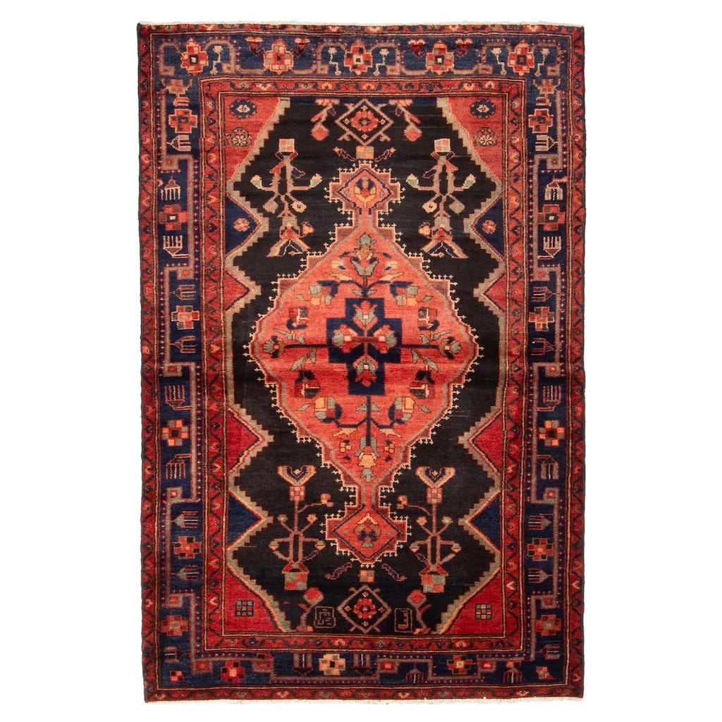ECARPETGALLERY Hand-knotted Anatolian Vintage Red Wool Rug - 4'0 x 6'4