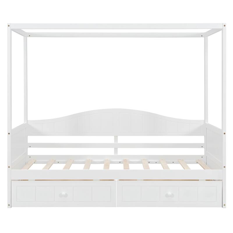 Twin Canopy Daybed with 2 Storage Drawers, Elegant & Functional