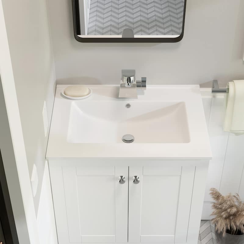 Swiss Madison Ceramic Vanity Top 24" with Single Faucet Hole