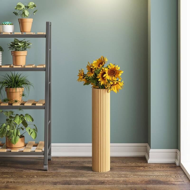 27.6" Wooden Floor Vase