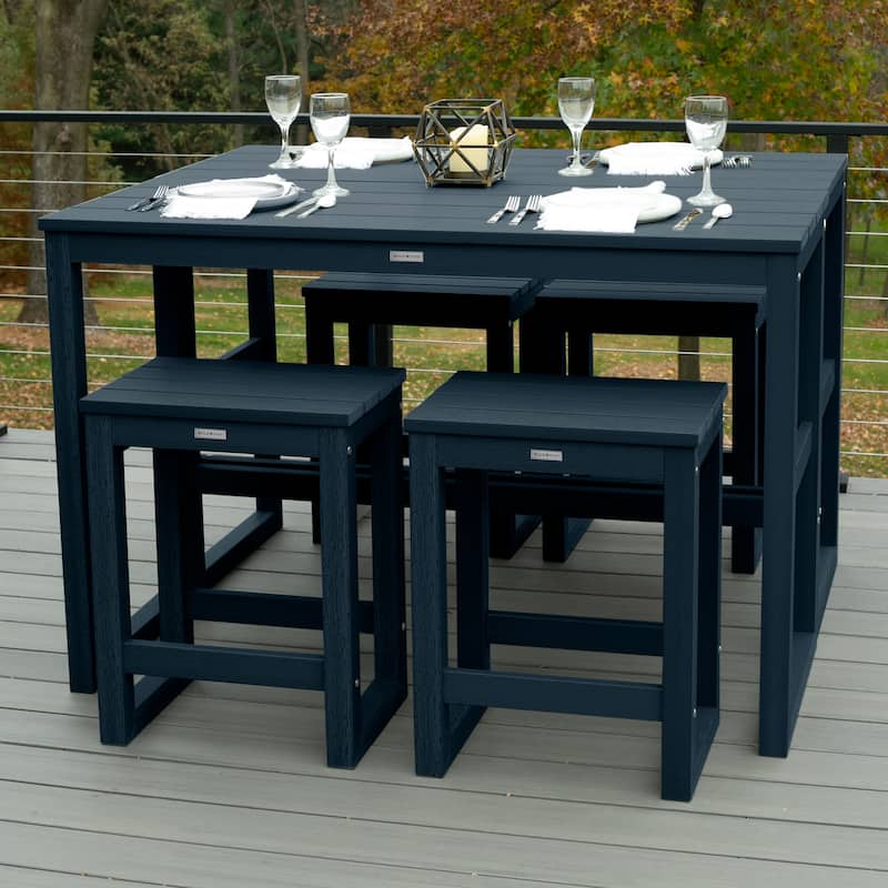 HIGHWOOD Monroe Modern Counter Height Balcony Stool/Table 6-Piece Set
