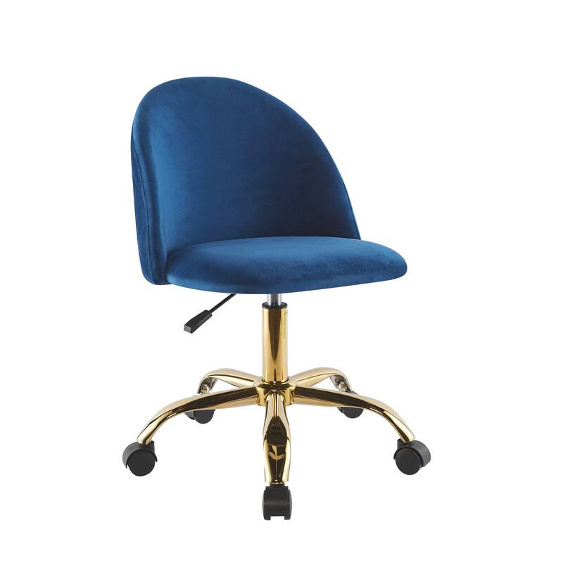 Porthos Home Hux Office Chair, Velvet Upholstery, Gold Chrome Legs