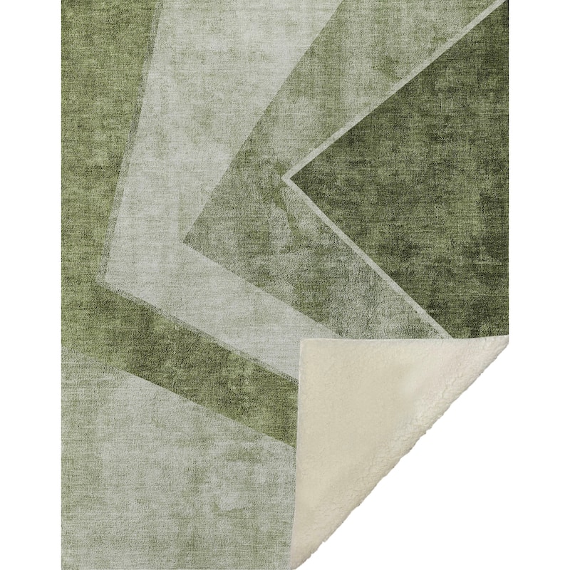 Premium Machine Washable Casual Contemporary Sherpa Throw Blanket