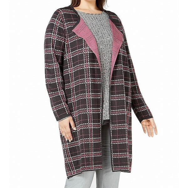 gray plaid sweater