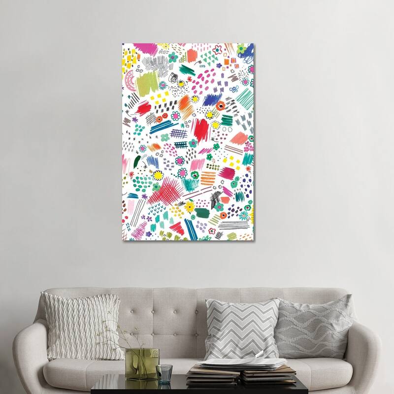 iCanvas "Kids Cute Scribbles" by Ninola Design Canvas Print - 48x32x1.5