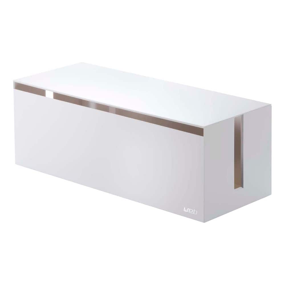 Yamazaki Home Cable Management Box, ABS Plastic, Lid - L 6.1 x W 15.75 x H 5.71 inches