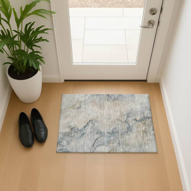 Premium Washable Super Soft Modern Mayfield Rug - Beige - 1'8" x 2'6"