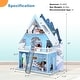 preview thumbnail 2 of 7, SUGIFT Wooden Dollhouse 3-Story Pretend Playset with Furniture and Doll Gift for Age 3+ Year