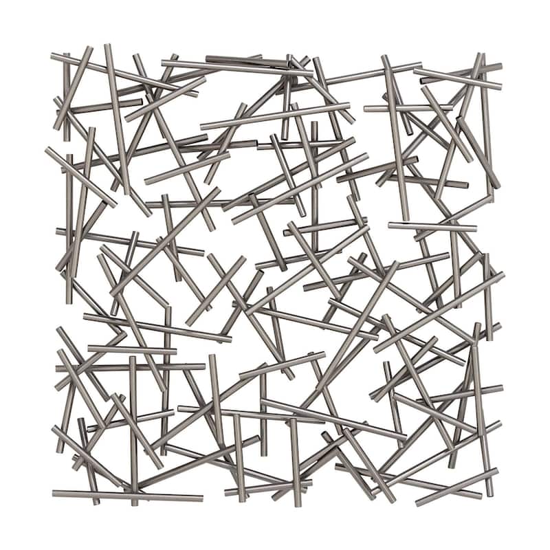 Metal Geometric Overlapping Lines Home Wall Decor - Brown or Silver - CosmoLiving by Cosmopolitan