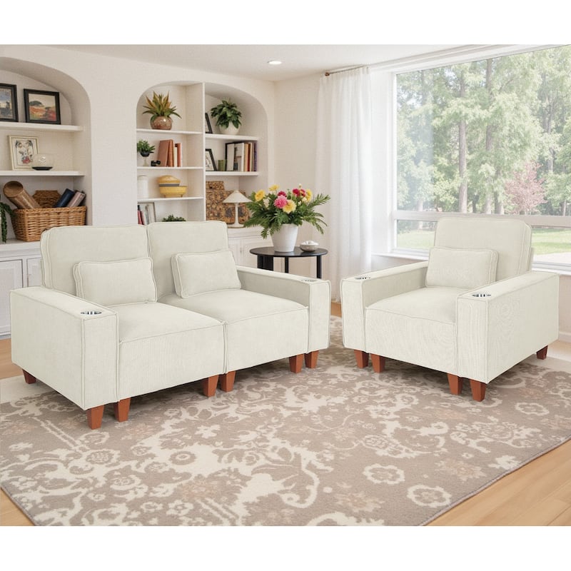 82 Inch Sofa, Comfy Sofa Couch Extra Deep Seats, Corduroy Couch for Living Room Loveseat Removable Sofa Cover Cushions