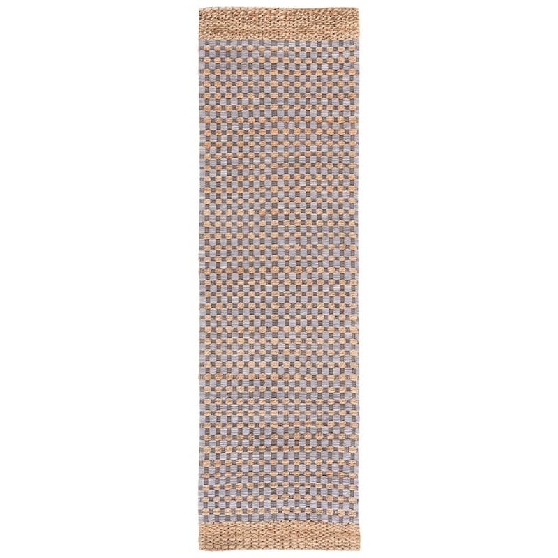 Martha Stewart by SAFAVIEH Handmade Enne Jute Rug - 2'3" x 8' Runner - Natural/Grey