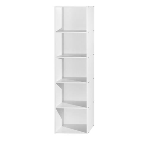 Hodedah Home Decorative 5-Shelf Bookcase - White - 11.8"Lx15.9"Wx59.1"H