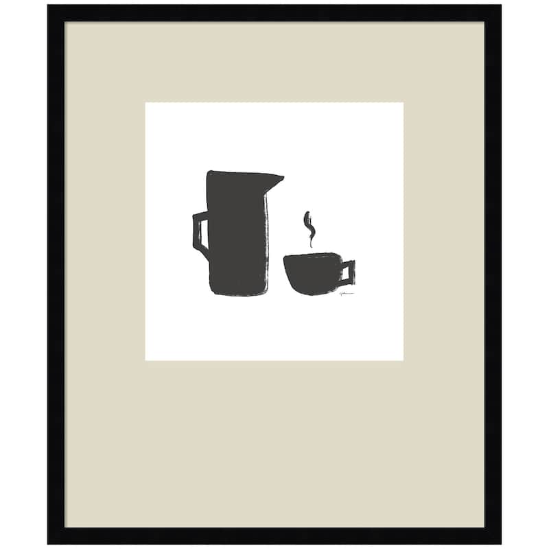 Kate and Laurel Coffee by Gabrielly Guedes Framed Wall Art Print - 21x25