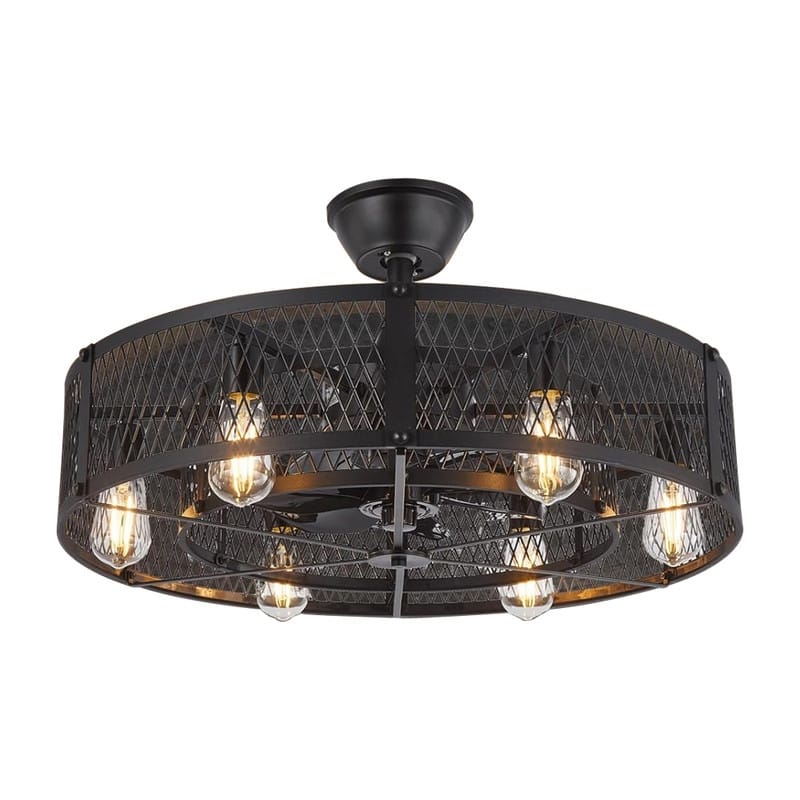 26” Modern style ceiling light black bedroom ceiling fans plastic fan and light