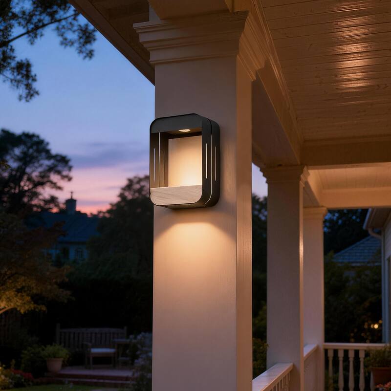 Modern Rectangular Iron Outdoor Wall Light
