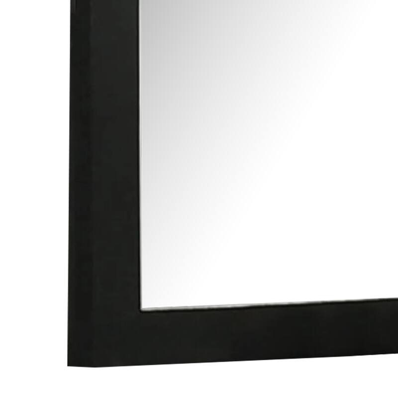 Yoki 41 Inch Dresser Mirror, Modern Glam Black with Gold Acrylic Accents - Black, Gold