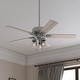 preview thumbnail 1 of 15, Hunter 52" Hartland Ceiling Fan with 3-Light LED Light and Pull Chains - Farmhouse, Transitional Matte Silver