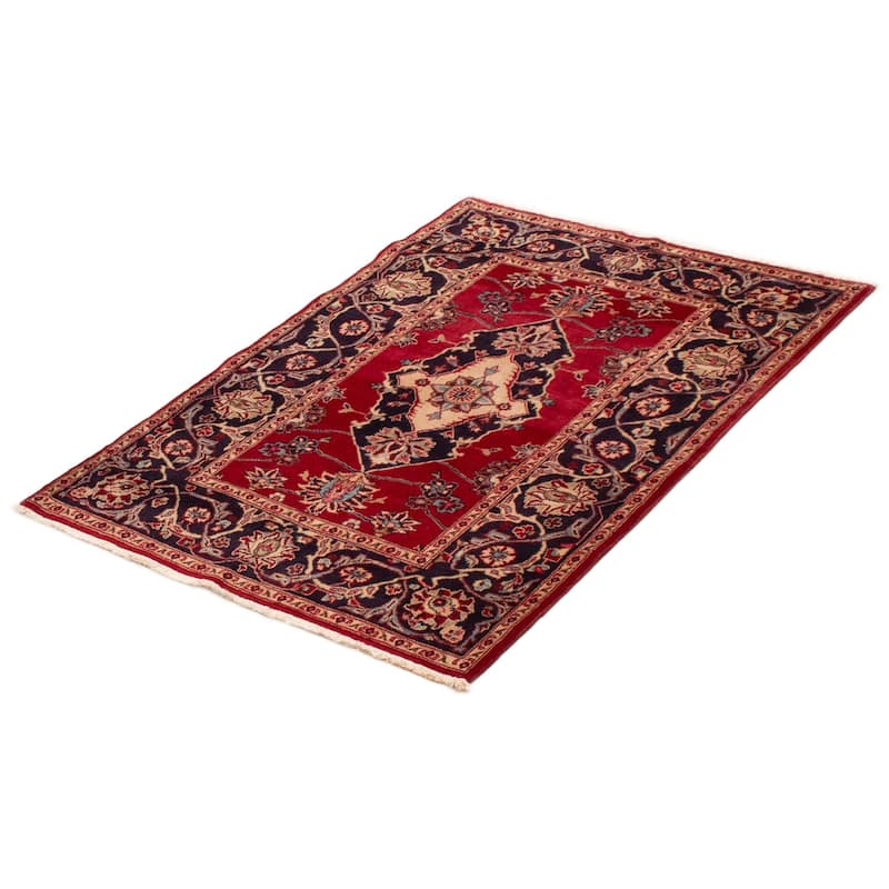ECARPETGALLERY Hand-knotted Kayseri Red Wool Rug - 3'7 x 5'1