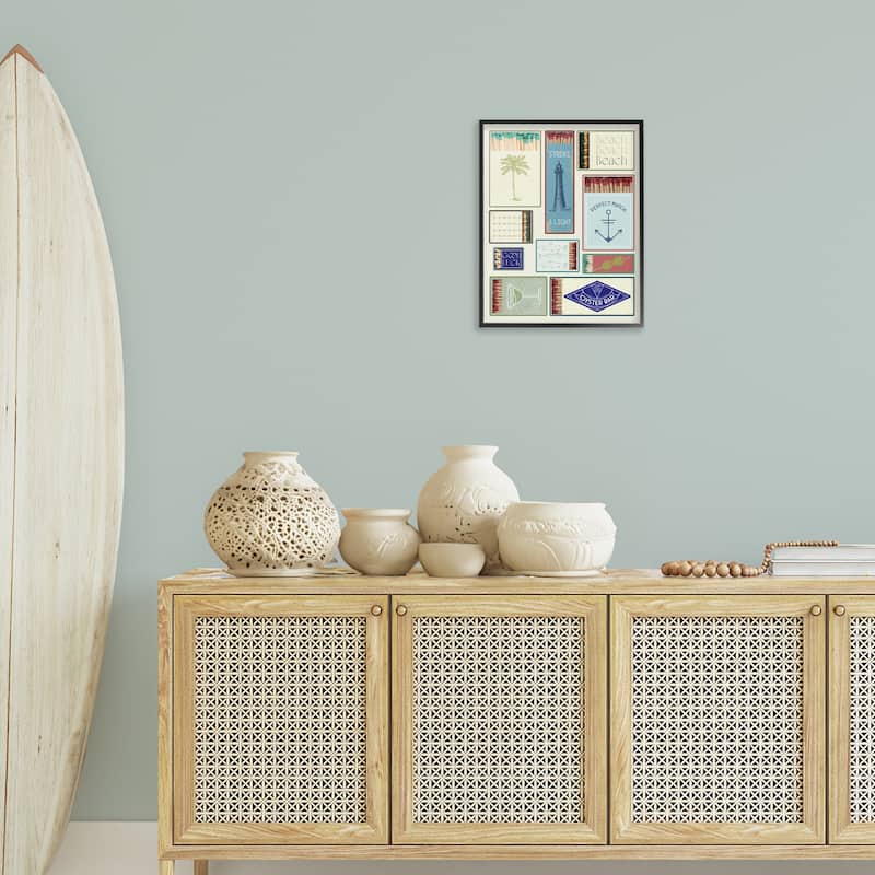 Stupell Nautical Theme Matchboxes Framed Giclee Art Design By Lil' Rue