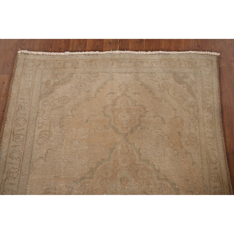 Distressed Tabriz Persian Vintage Hand-Knotted Wool Carpet - 3'1" x 4'9"