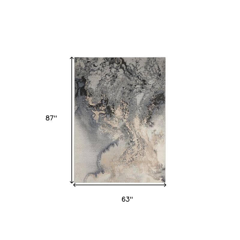 Cakux Power Loomed Abstract Modern Stain Resistant Area Rug By HomeRoots
