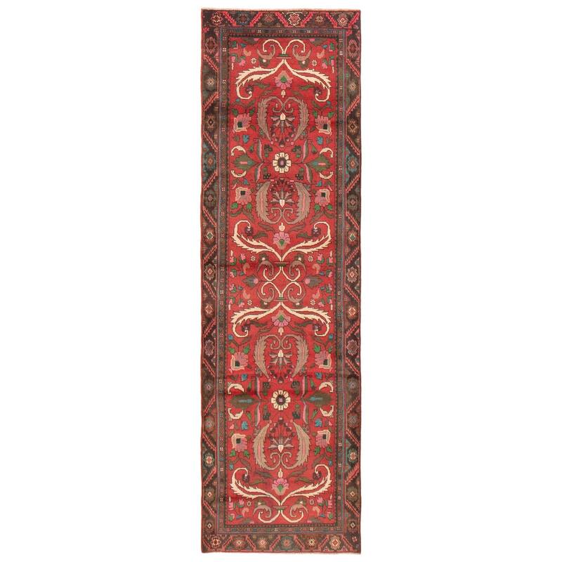 ECARPETGALLERY Hand-knotted Andelz Red Wool Rug - 2'11 x 9'11 - Red - 2'11 x 9'11