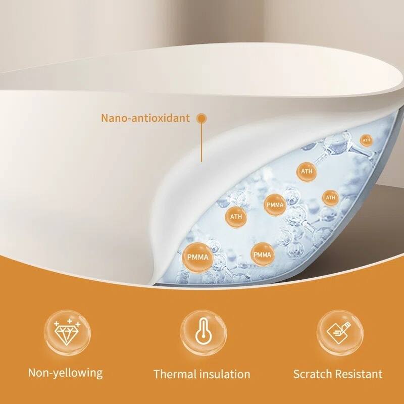 ABRUZZO 63" x 37" Freestanding Solid Surface Soaking Bathtub with Overflow & Pop-up Drain