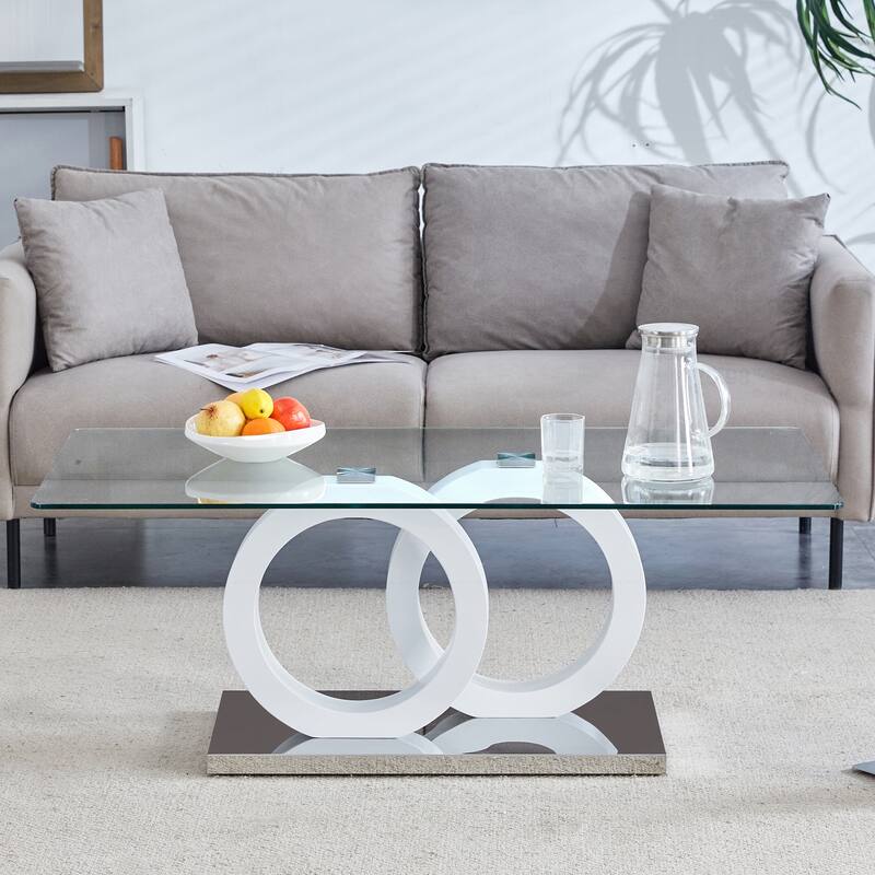 Stylish MDF Coffee Table with Glass Top for Versatile Living Spaces