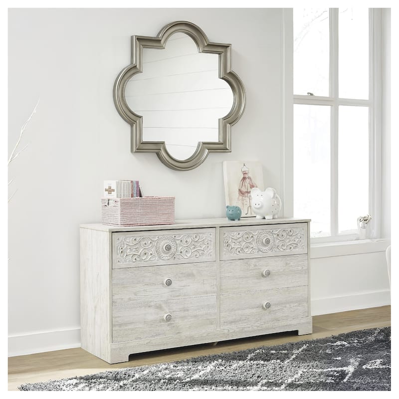 Signature Design by Ashley Paxberry White Dresser - Antique White - 6-drawer