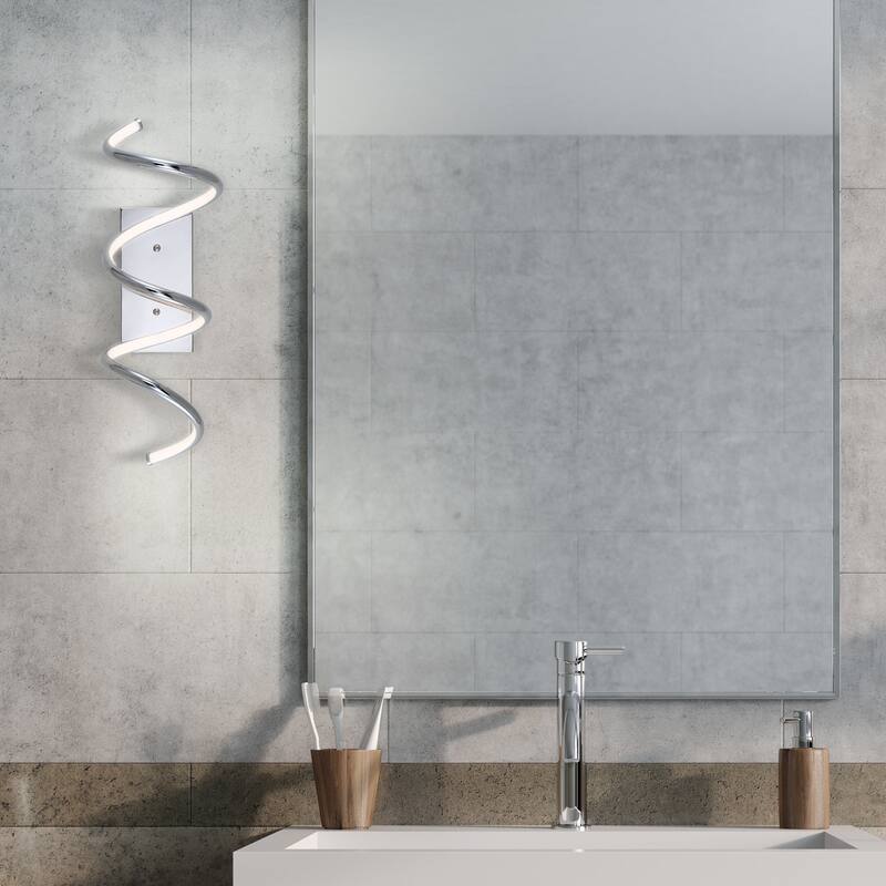 Draper Modern Metal Integrated LED Vanity Light Sconce, by JONATHAN Y