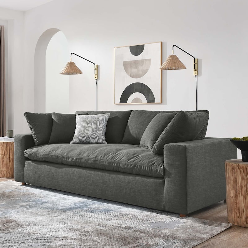 Commix Down Filled Overstuffed Sofa - Gray
