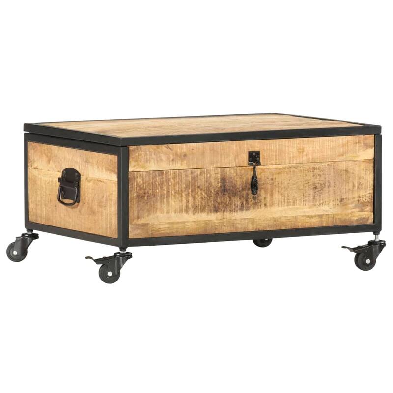 vidaXL Coffee Table 27.6"x19.7"x13" Solid Mango Wood - 27.6" x 19.7" x 13"