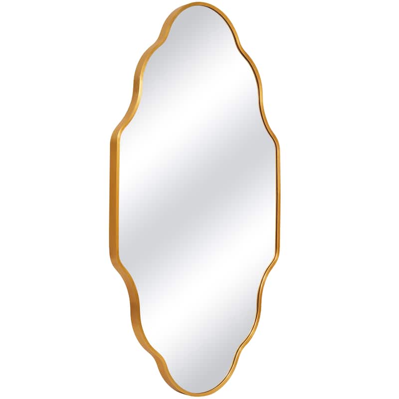 Scalloped Aluminum Alloy Framed Irregular Wall Mirror