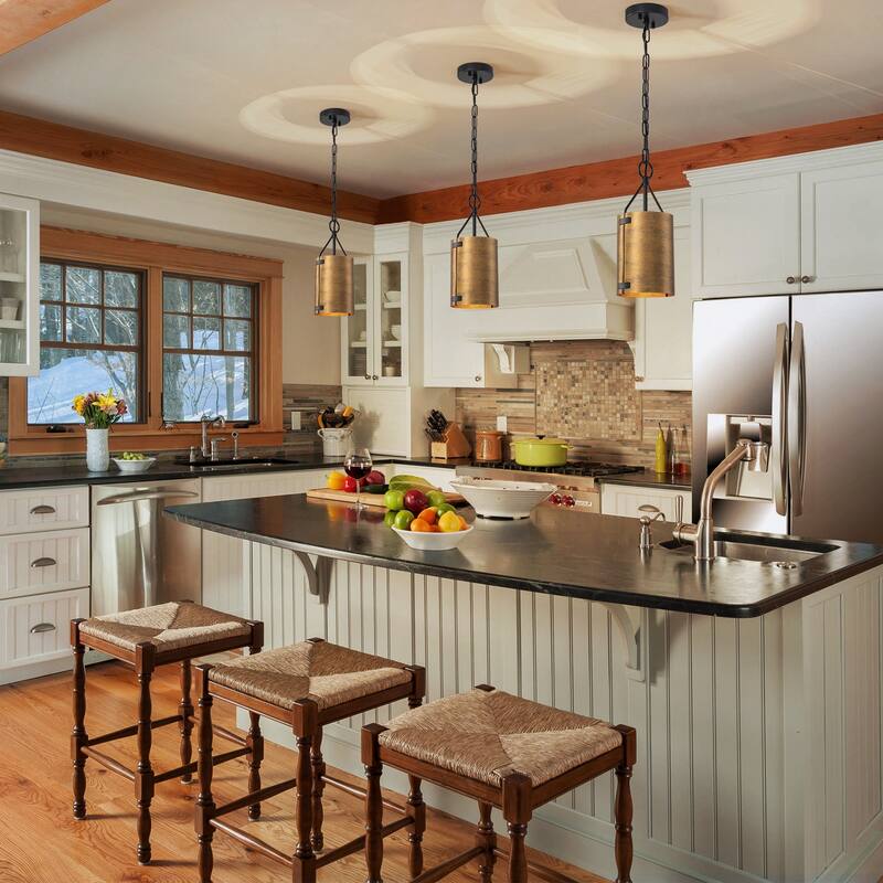 Cylinder 1-Light Pendant Light for Kitchen Island Dining Room - 5.7