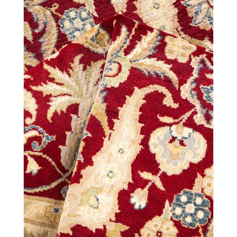 Overton Handknotted Wool Traditional Oriental Red Area Rug - 4' x 6'