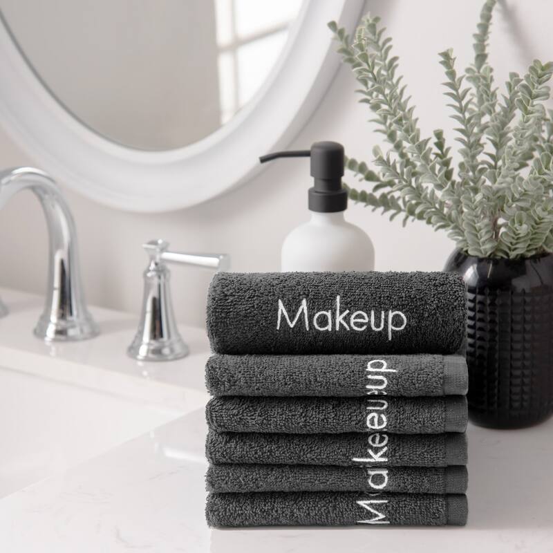 Cotton Embroidered Makeup Remover Towels - Set of 6