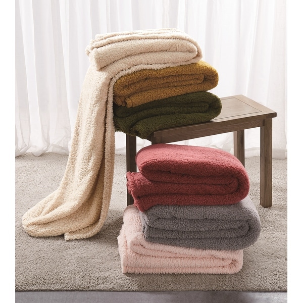 Brooklyn Loom Marshmallow Sherpa 50x60 Throw On Sale Bed Bath