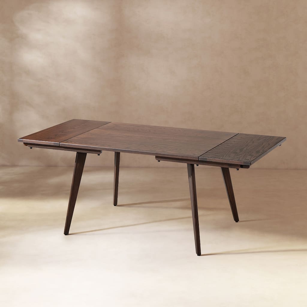 Jennifer Taylor Home Capri Solid Red Oak Wood Extendable Leaf Dining Table