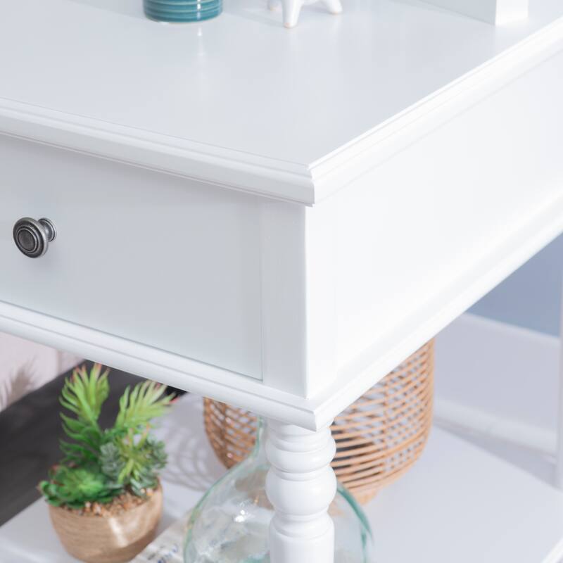 Linon Jowin Classic Wood Side Table with Storage