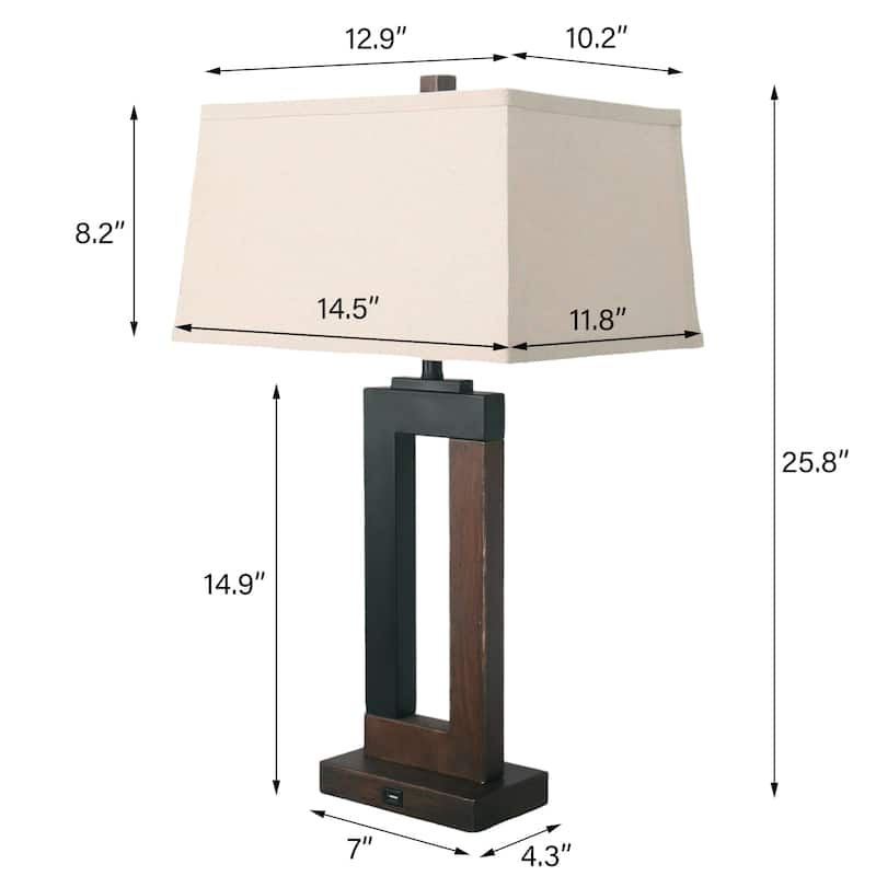 Set of 2 Modern Nightstand Lamp Sets