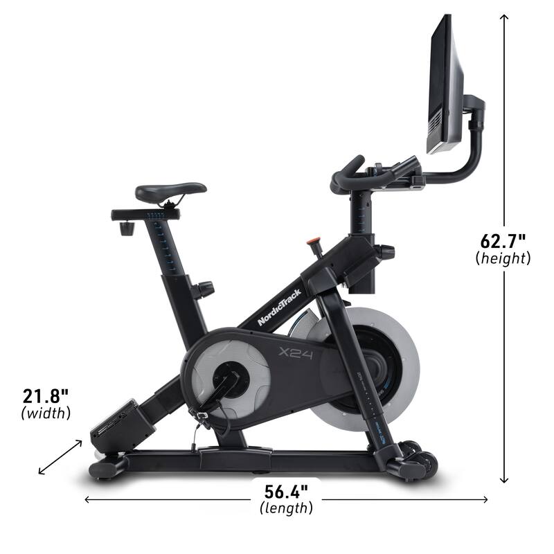 NordicTrack X24 Bike with 20% Incline to -10% Decline and Pivoting 24" Touchscreen for a Best-In-Class Cycling Experience