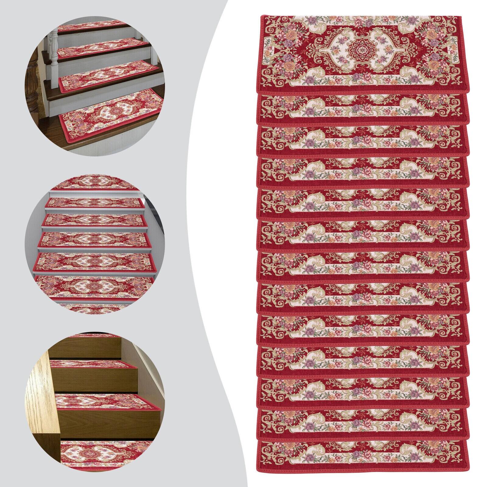 13Pcs NonSlip Washable Stair Treads Carpet Mats 10x26 Bed Bath