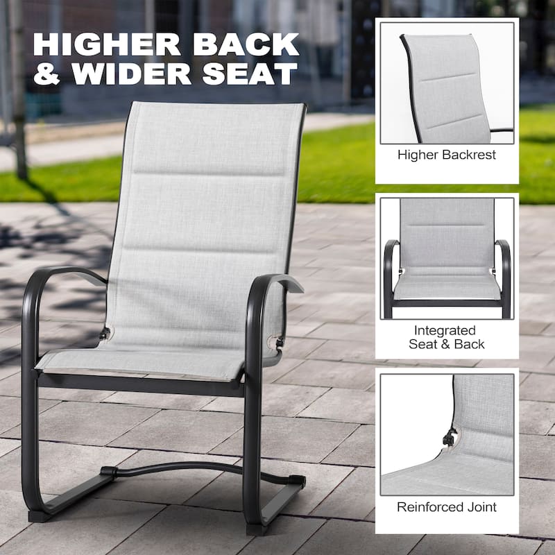 Nuu Garden 2 PCS Foam-Padded Textilene C-spring Dining Chairs
