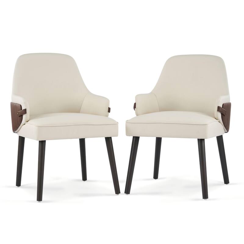Christopher Knight Home - Modern Upholstered Dining Chair Set with Two-Tone Fabric Armchair Design