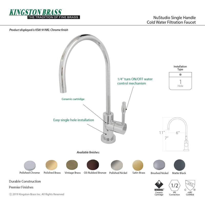 Kingston Brass Nustudio Single-Handle Cold Water Filtration Faucet