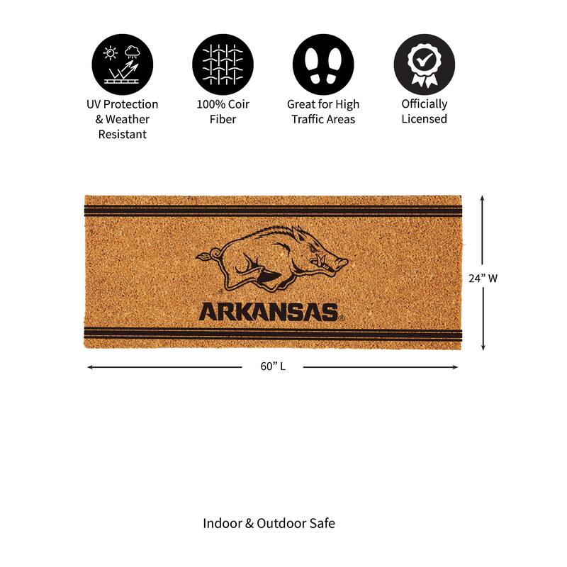University of Arkansas Monochrome Indoor/Outdoor Coir Door Mat