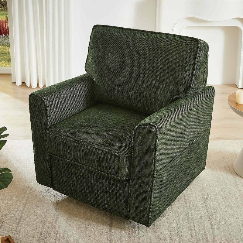 33"W 360 Swivel Modern Barrel Chair Accent Chair