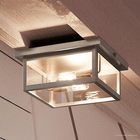 Luxury Modern Farmhouse Outdoor Ceiling, 5.5"H x 12.375"W, with Nautical Style, Stainless Steel Finish by Urban Ambiance